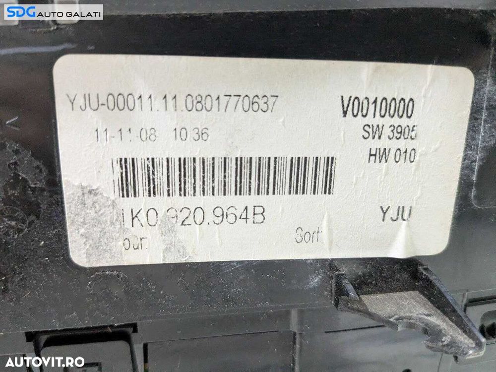 Ceas Ceasuri Cluster Instrumente Bord Volkswagen Golf 5 2.0 BKD 2004 - 2008 Cod 1K0920964B [L6970] - 9