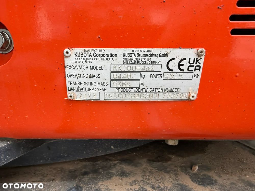 Kubota KX 080 - 4 alfa 2 - rok prod. 2023 - 11