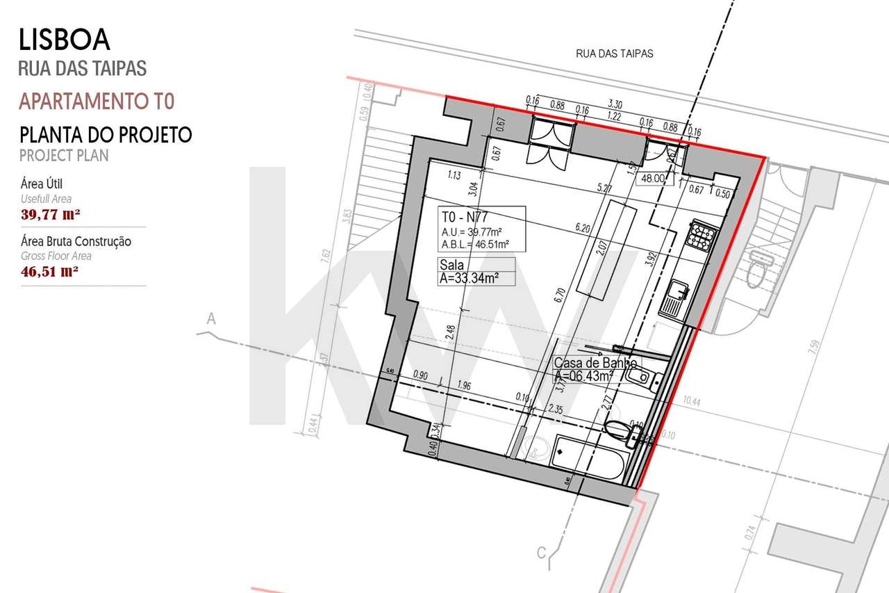 Lisboa, Estúdio para remodelar com projeto aprovado junto ao Príncipe - Grande imagem: 3/8