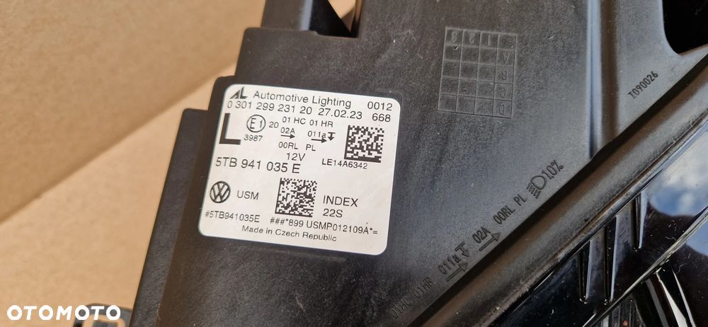 VW TOURAN LAMPA REFLEKTOR FULL LED LEWY EUROPA 5TB941035E - 6