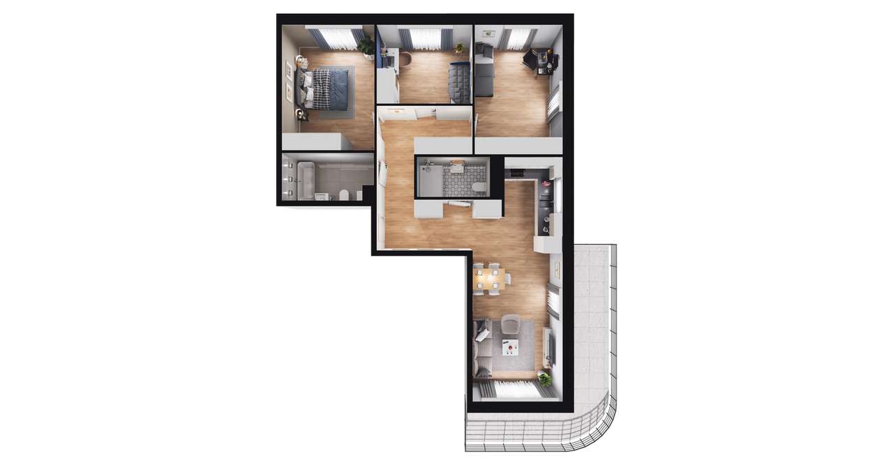 4-pokojowe mieszkanie 82m2 + balkon Bezpośrednio