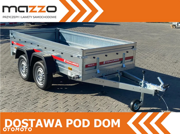 TEMARED Dostawa przyczepa 263x125x40cm DMC750kg UCHYLNA 2-OSIOWA, WYSOKA BURTA