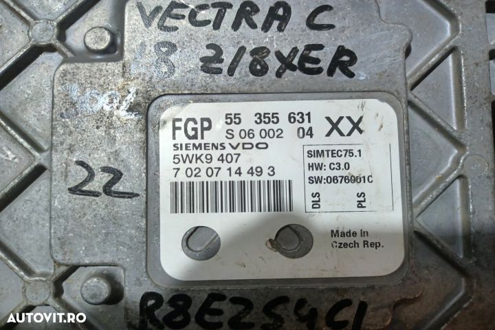Calculator motor ECU 5WK9407 - 1.8  5WK9407 - 1.8 Opel Vectra C [2002 - 3