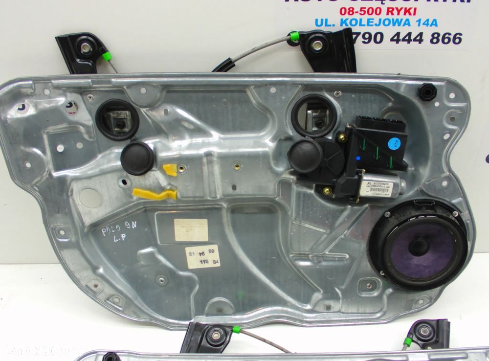 VW Polo 9N Podnośnik Mechanizm podnoszenia szyby przód lewa prawa strona - 2