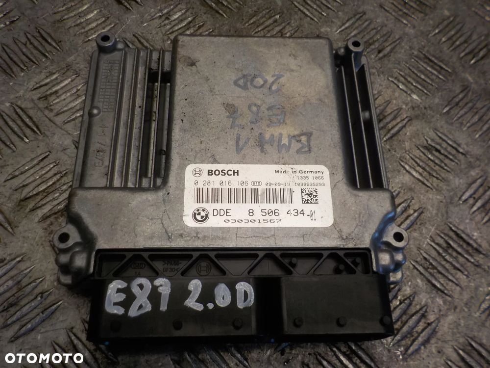 BMW E87 2.0 D KOMPUTER, STEROWNIK SILNIKA 8506434-01 0281016106