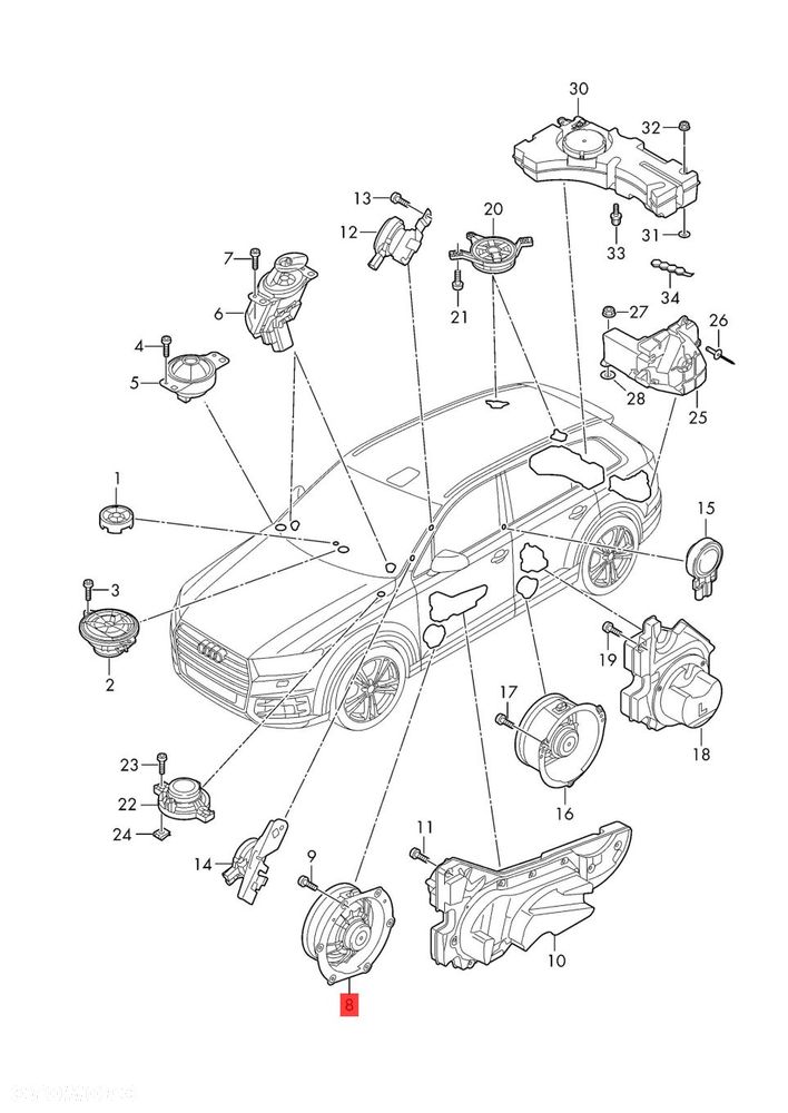AUDI Q7 4M 4M0035415 GŁOŚNIK PRZÓD PRZEDNI ORYGINAŁ - 2