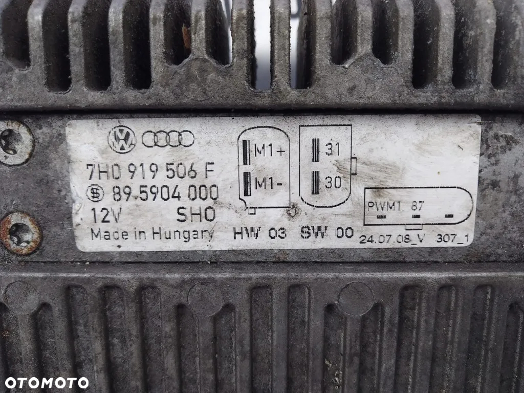 Sterownik Moduł Wentylatora Chłodnicy Vw Transporter T5 1.9 TDI 7H0919506F - 2