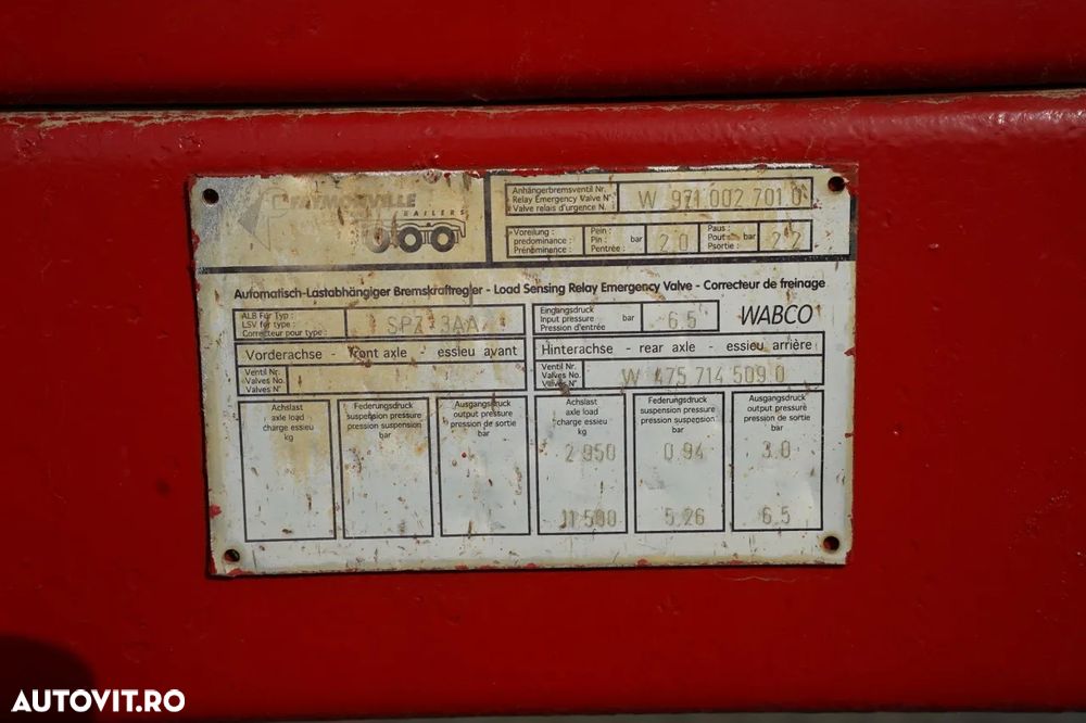 Faymonville REMORCA JOSĂ / SPZ-3AA / EXTENSIBILĂ / REMORCA AUTO / 29 M / AXE DE DIRECȚIE / - 32