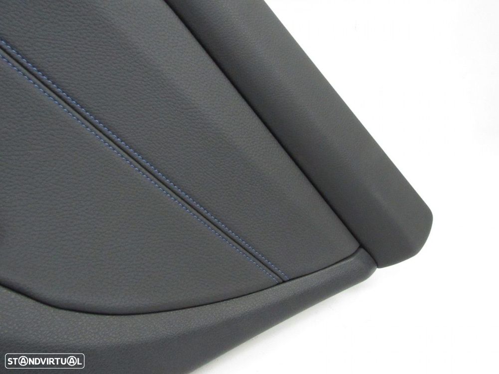 Forra da porta Em Pele Com Costura Azul Direito/Trás Seminovo/ Original BMW 2 Gr... - 2