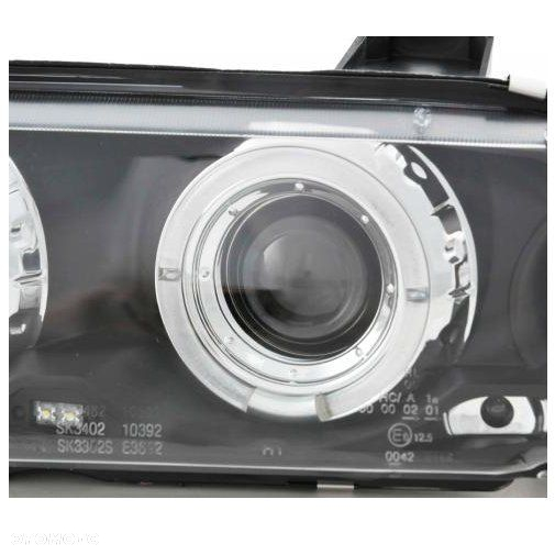 BMW E36 SEDAN LAMPY SOCZEWKOWE ANGEL EYES BLACK - 2