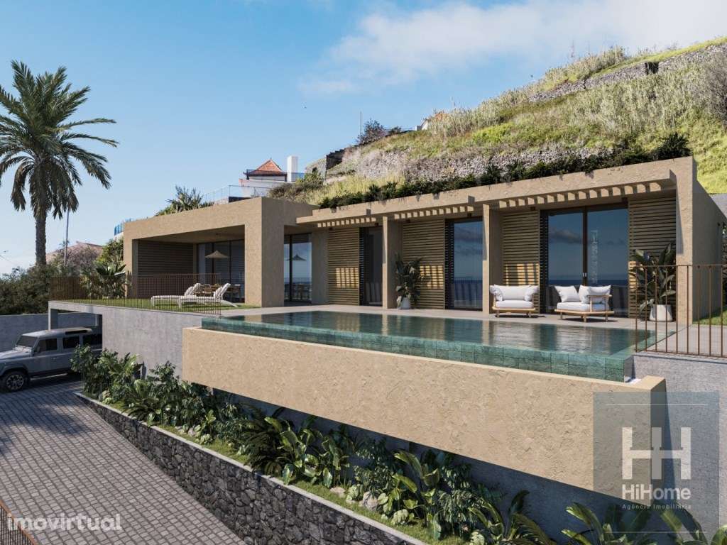 Moradia Térrea T3 + 1 Contemporânea com Piscina e Vista Mar - Grande imagem: 2/12