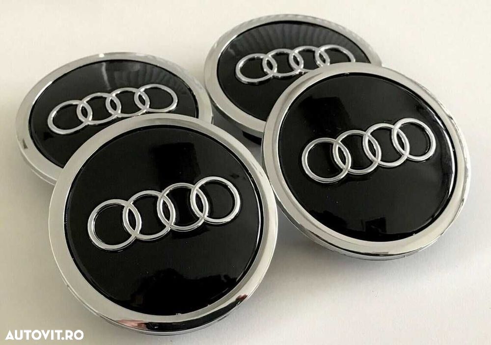 Capace Roti Sigle Embleme Jante AUDI 69MM 4B0601170A Emblema Negru/Gri - 1