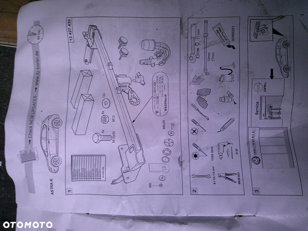 hak holowniczy belka westfalia automat opel astra k 5 v hb - 5