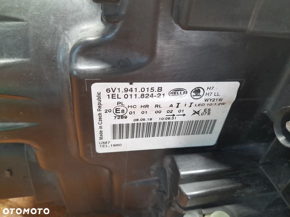 SKODA FABIA 3 III LAMPA LEWA LED PRZEDNIA PRZÓD 6V1941015B - 10