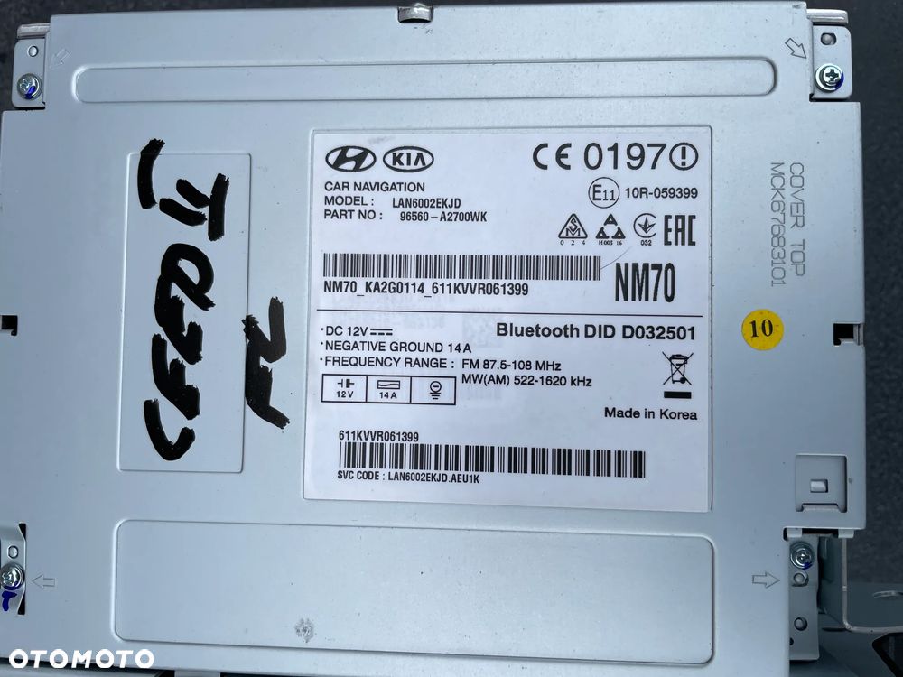 radio fabryczne KIA CEED II LIFT 96560-A2700WK nawigacja legal - 2