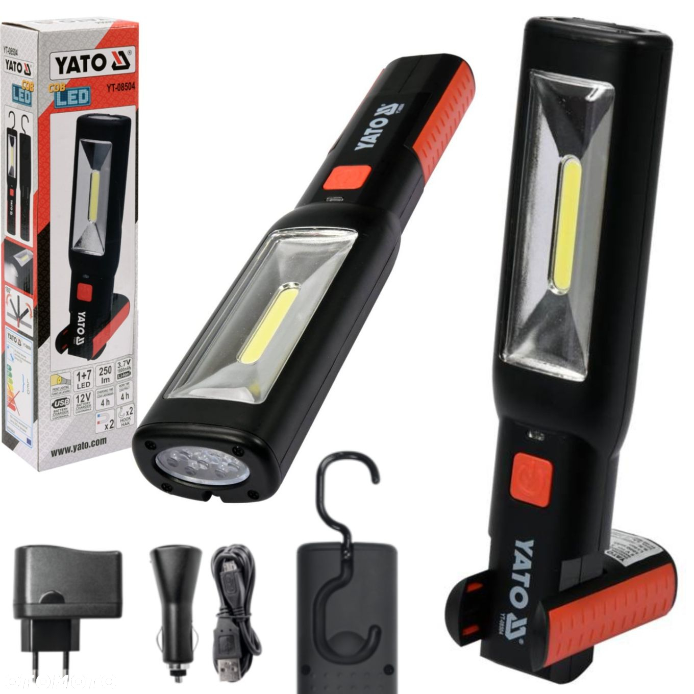YATO LAMPA LATARKA AKUMULATOROWA WARSZTATOWA 3W 250lm COB LED YT-08504 - 15