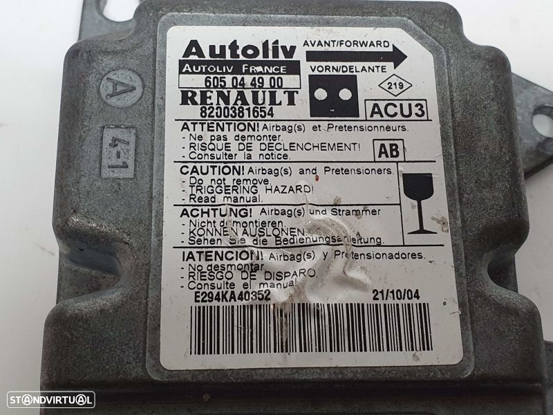 Centralina / Modulo Airbags Renault Kangoo (Kc0/1_) - 2