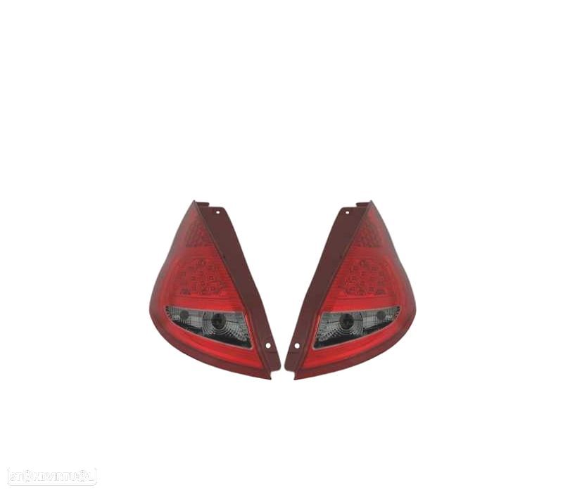 FAROLINS TRASEIROS LED PARA FORD FIESTA 08-12 VERMELHO ESCURECIDO - 1