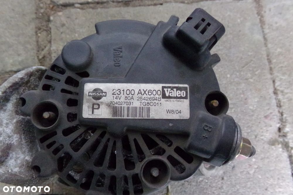 Alternator VALEO 23100AX600 14V 80A Nissan Micra K12 - 3