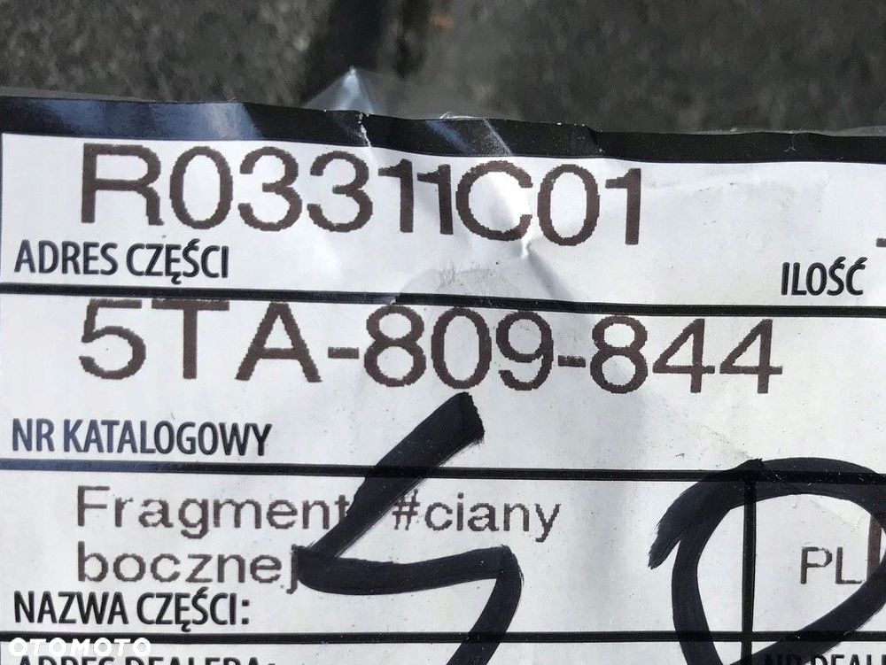 vw touran 2015^ błotnik prawy tył 5ta809844 - 5