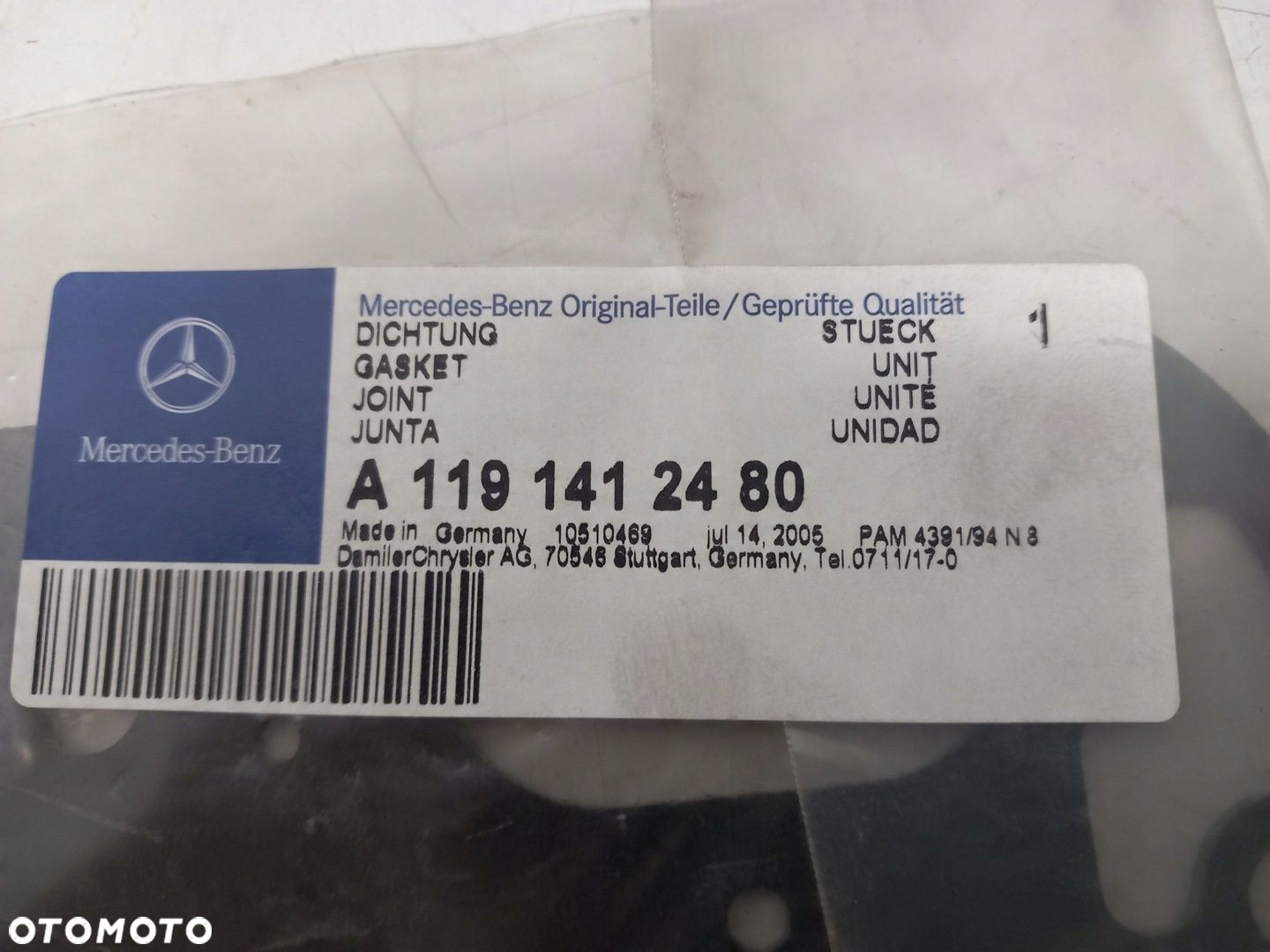 MERCEDES M119 V8 USZCZELKA KOLEKTORA SSĄCEGO LEWA A1191412480 - 2