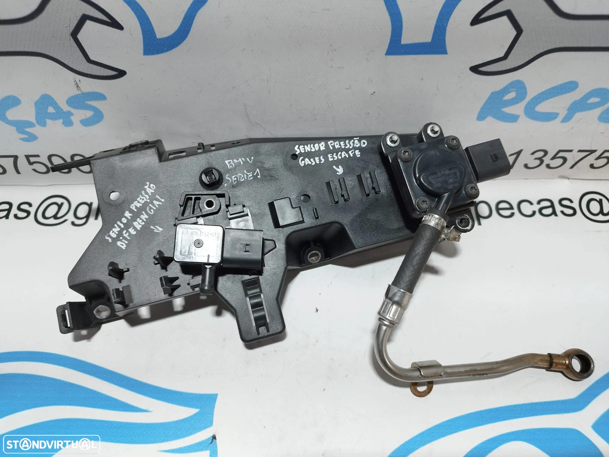 SUPORTE COM SENSOR SENSORES PRESSÃO GASES ESCAPE DIFERENCIAL BMW SERIE 1 E81 2.0D 143CV N47D20A  E82 E87 E88 78051520 7808014 01 - 3