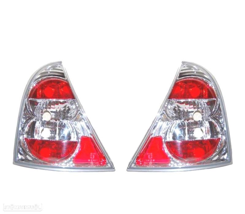 FAROLINS RENAULT CLIO 98-01 LOOK LEXUS FUNDO CROMADO - 1
