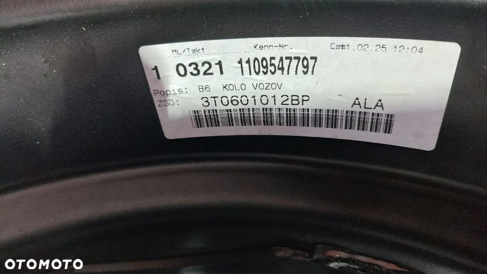 KOŁO ZAPASOWE 205/55 R16 16" + WKŁAD ZESTAW NAPRAWCZY 3T0601012BP 3T0012115  SKODA SUPERB II KOMBI - 8