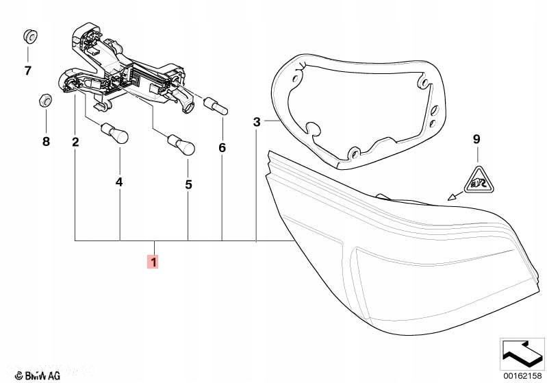 lampa prawa tylna tył bmw 5 e60 7165738 - 2