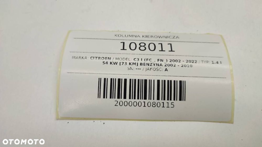 KOLUMNA KIEROWNICZA CITROEN C3 I 2003 EUROPA - 5