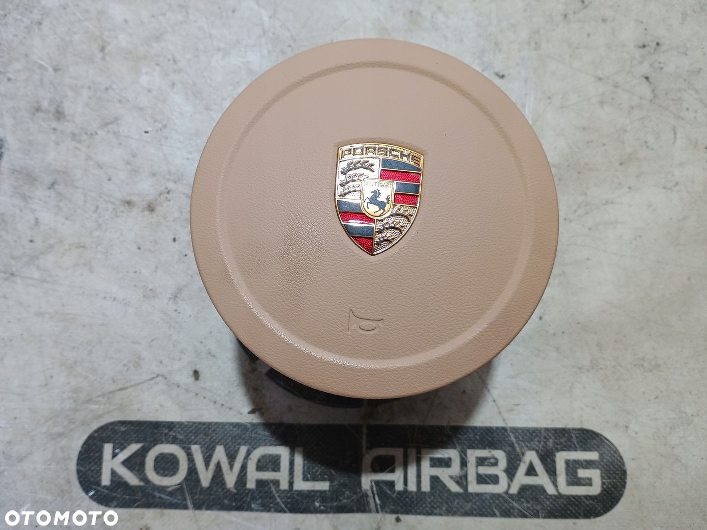PORSCHE CAYMAN CAYENNE 7P5 AIRBAG PODUSZKA KIEROWCY GUMA BEŻOWA ORYGINAŁ - 1