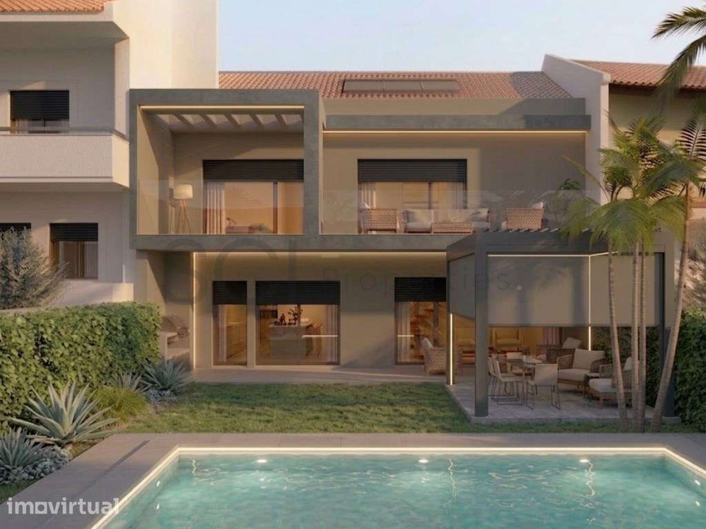 Moradia T4 em banda, com piscina e acabamentos de luxo, no Feijó - Grande imagem: 5/30