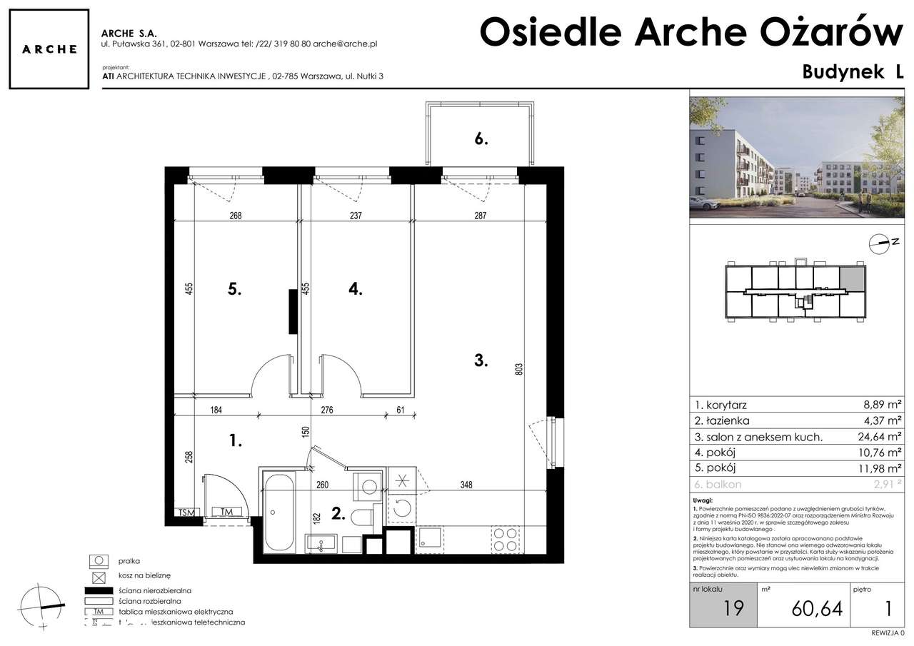 3-pokojowe mieszkanie 60m2 + balkon - Pełny obrazek: 2/17