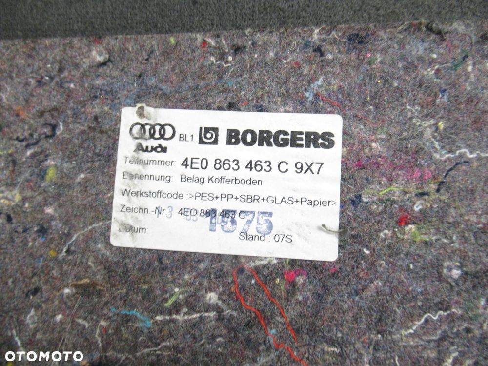 WYKŁADZINA BAGAŻNIKA AUDI A8 D3 4E0863463C - 2