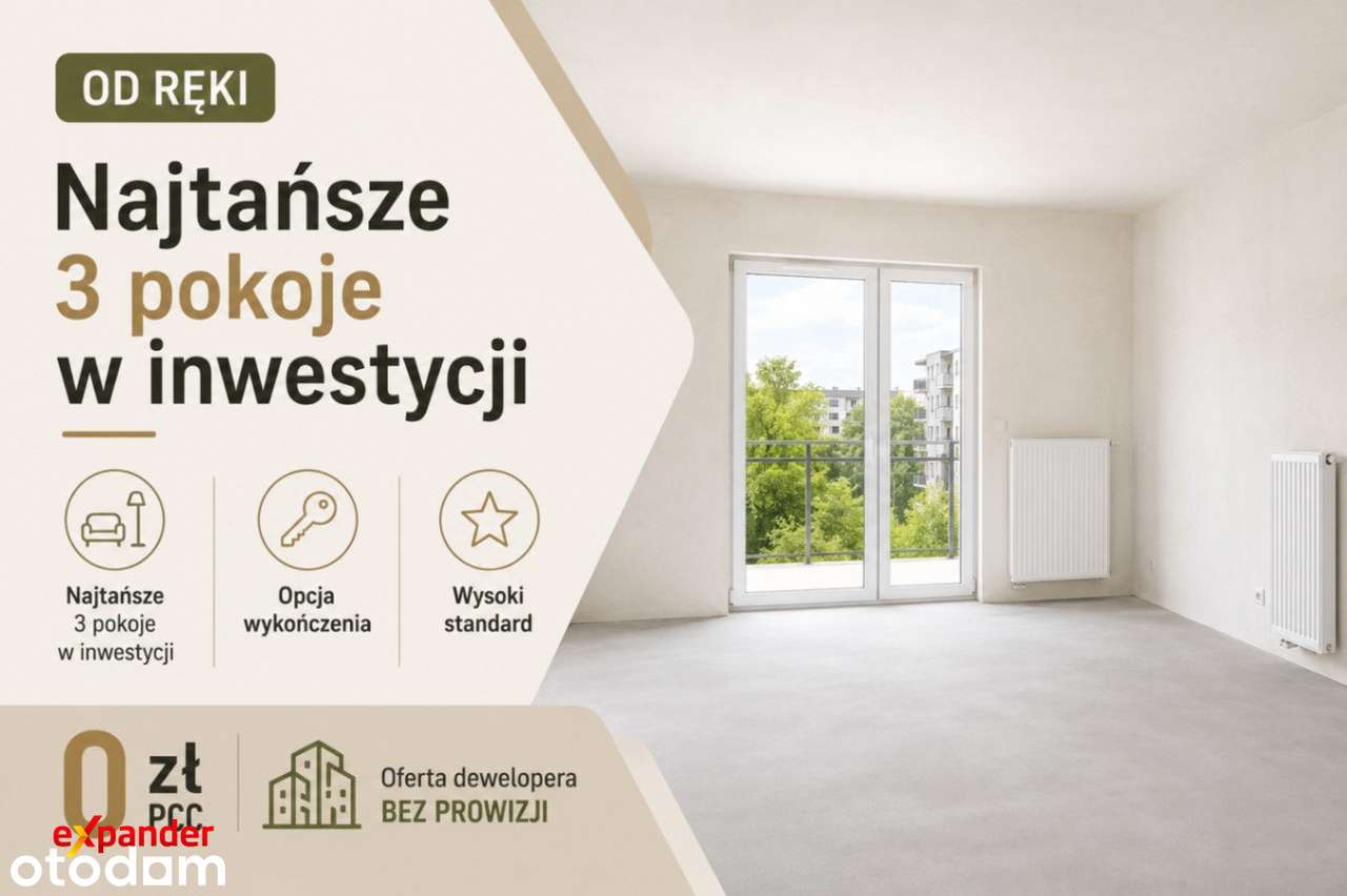 Gotowe 3 pokoje z 2 balkonami