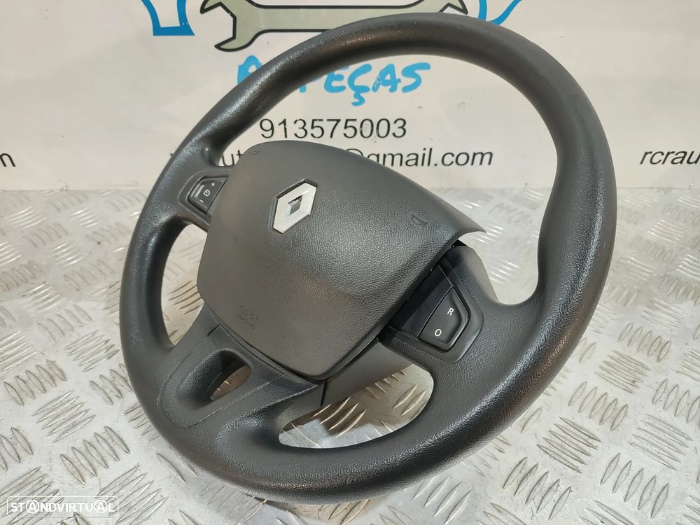 VOLANTE GUIADOR COMPLETO RENAULT MEGANE III 3 MK3 FASE 1 GRANDTOUR TOURER CARRINHA HATCHBACK CARRO AIRBAG 985100007R SCÉNIC III 3 MK3 KANGOO GRAND KANGOO II 2 MK2 - 3