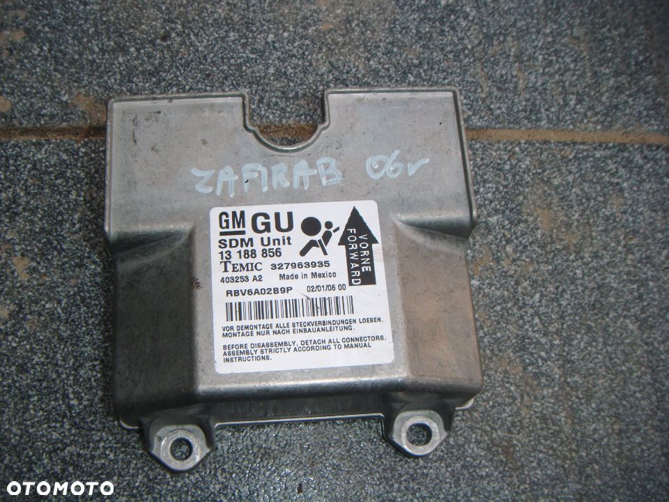 opel zafira b 06r sensor airbag 13145548 - 1
