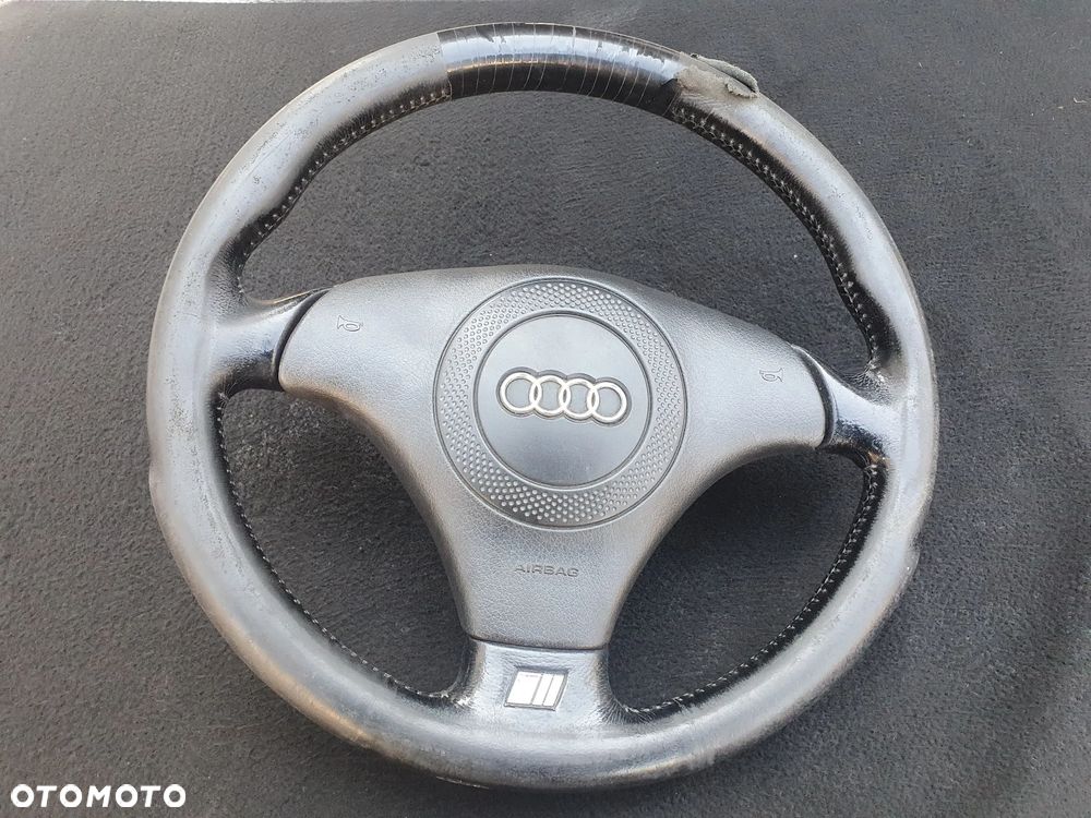 KIEROWNICA S-LINE AUDI A4 B5 A6 C5 SKÓRZANA TRÓJRAMIENNA KOMPLETNA PODUSZKA AIRBAG ORYGINAŁ 4B0124A 4B0419091E 8D0880201H - 2