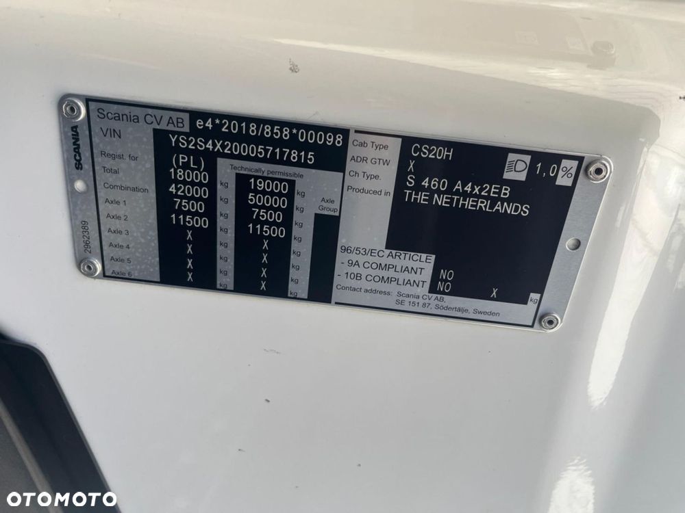 Scania S 460 A4x2EB Nowe OPONY Tachograf SMART 2 - 6
