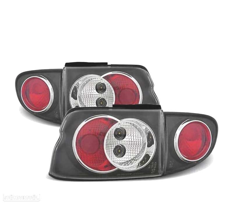 FAROLINS TRASEIROS FORD ESCORT 95-00 LOOK LEXUS PRETO - 1