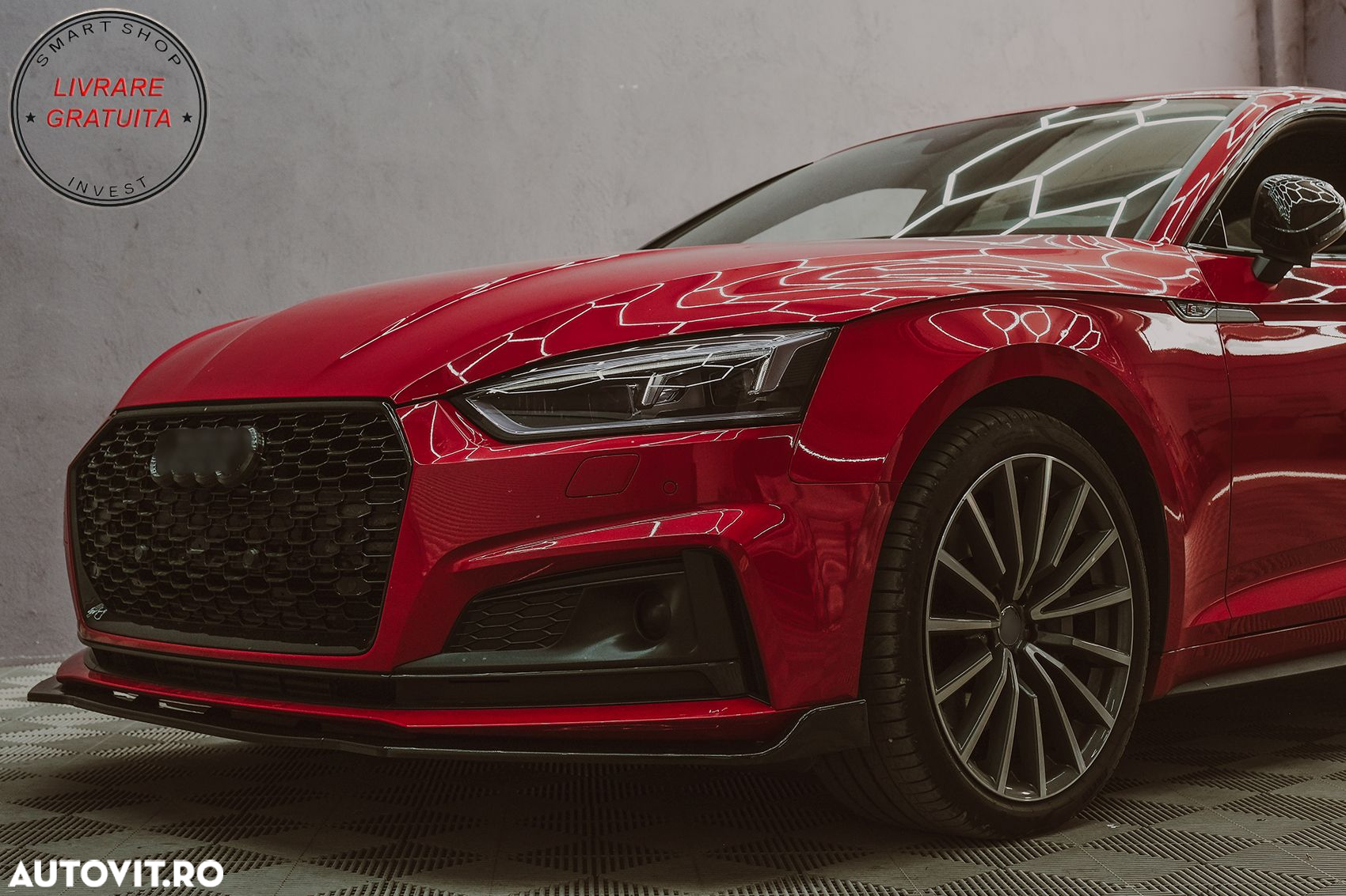 Grila Centrala Audi A5 F5 (2017-2019) RS Design Negru Lucios- livrare gratuita - 15