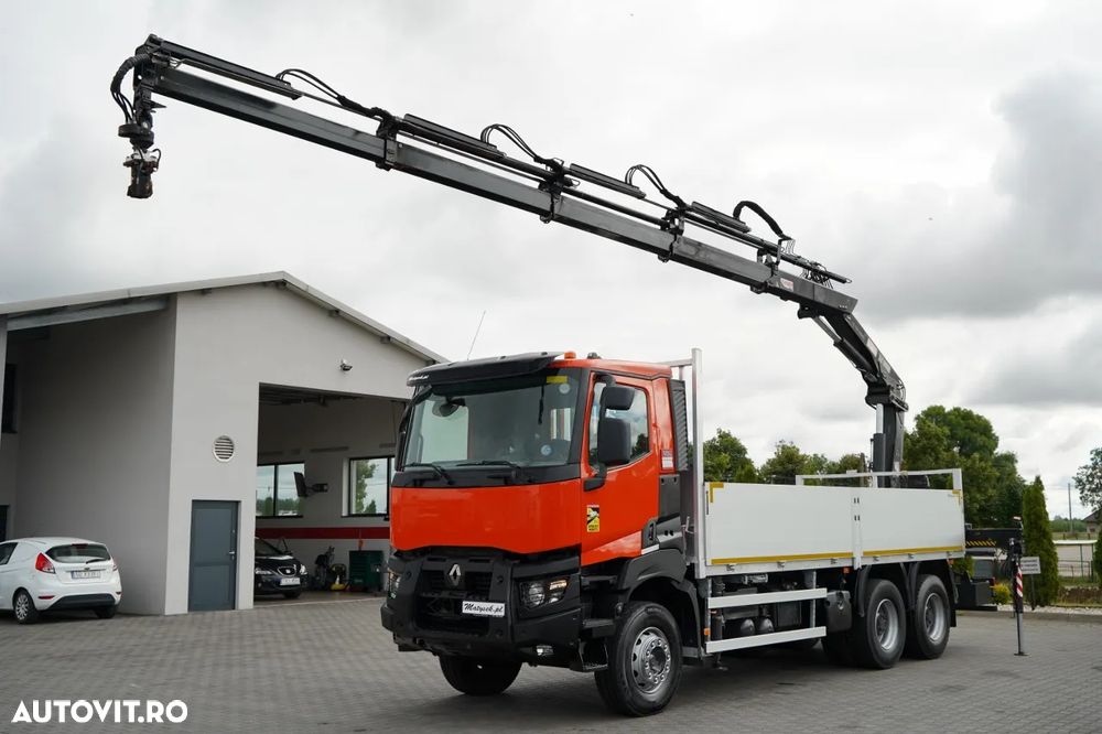 Renault K 380 / 6X4 / LIVRARE 6,2 M / + HIAB 166 ES-4 / CAPACITATE MAXIMĂ DE RIDICARE 6.500 KG / ATINGEREA 12,3 M / ROTATOARE / RADIOCOMANDĂ / IMPORTAT - 2