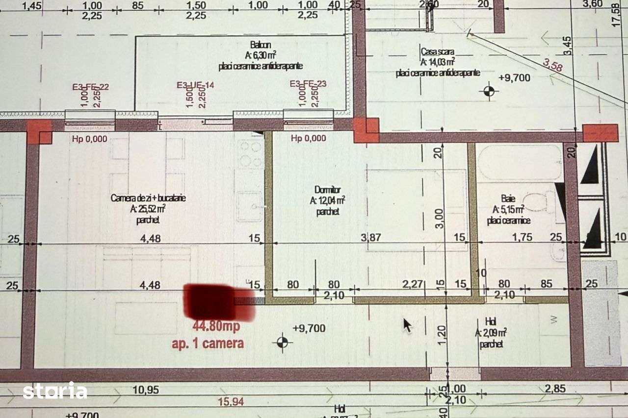 Apartament 44,60mp, tip studio in cartierul Europa — fotografia 1