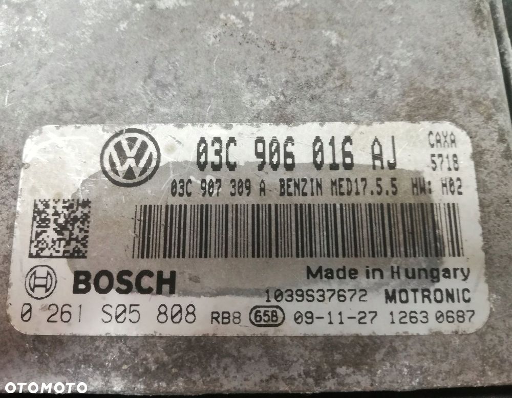 KOMPUTER SILNIKA STEROWNIK VW GOLF V 1.4 TSI 03C906016AJ 0261S05808 - 5