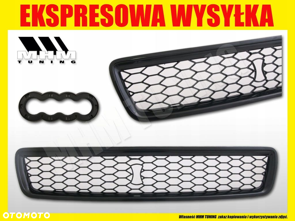 Atrapa Grill Kratka S4 RS4 look Black Czarna Tuning Audi A4 b5 8d 1994-2001 - 3
