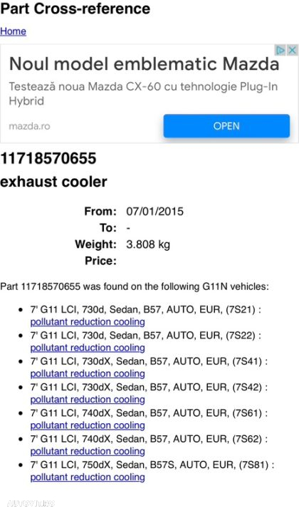 răcitor gaze egr electrovalvă comanda egr bmw 730d 740xd 750xd g11 g12 seria 5 540xd 530xd 550xd g30 b57 b57s - 5