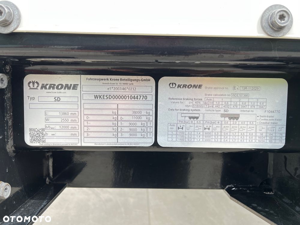 Krone Firanka Standard // Podnoszony i regulowany dach // Oś podnoszona // Kosz Paletowy // Idealna !!! - 16