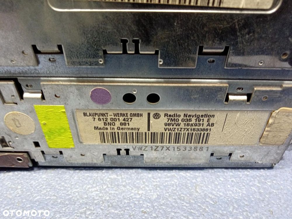 VW SHARAN I PASSAT B5 GOLF IV RADIO NAWIGACJA MFD 7M0035191E - 7
