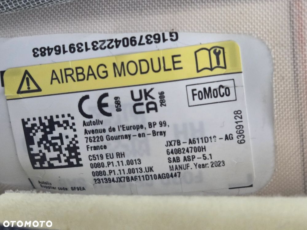 POSZYCIE SIEDZENIA PASAZERA FORD FOCUS MK4 PODUSZKA POWIETRZNA AIR BAG FOTEL PRAWA JX7BA611D10AG 2019- - 14