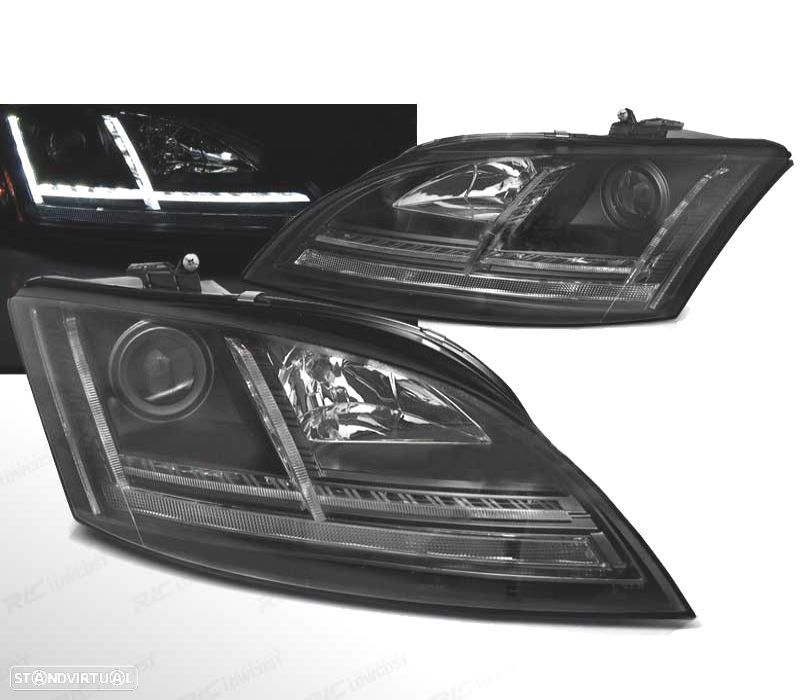 FARÓIS AUDI TT 8J 06-10 XENON LUZ DIURNA LED DINAMICOS AFS PRETO - 1